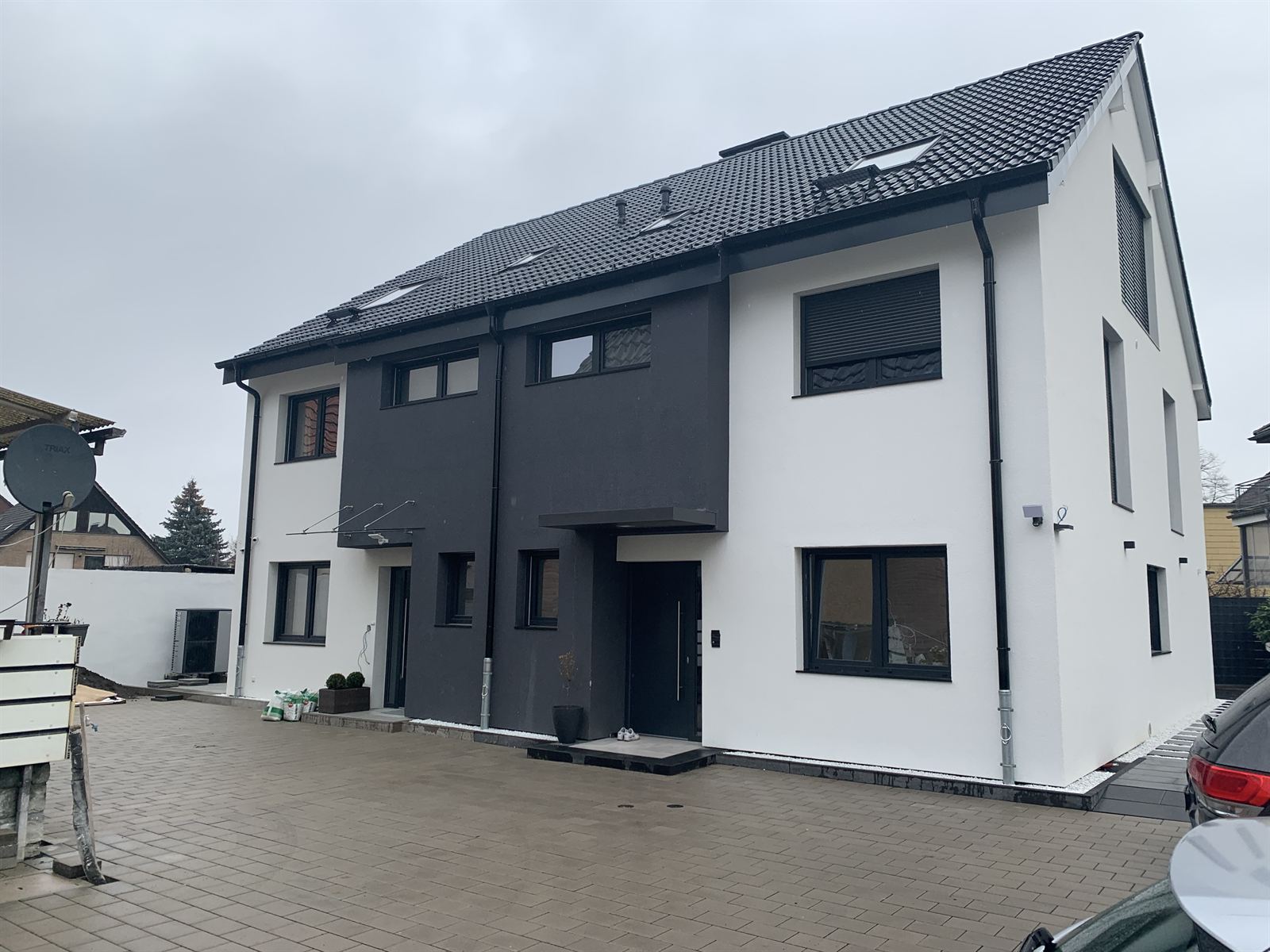 Das fertige Doppelhaus